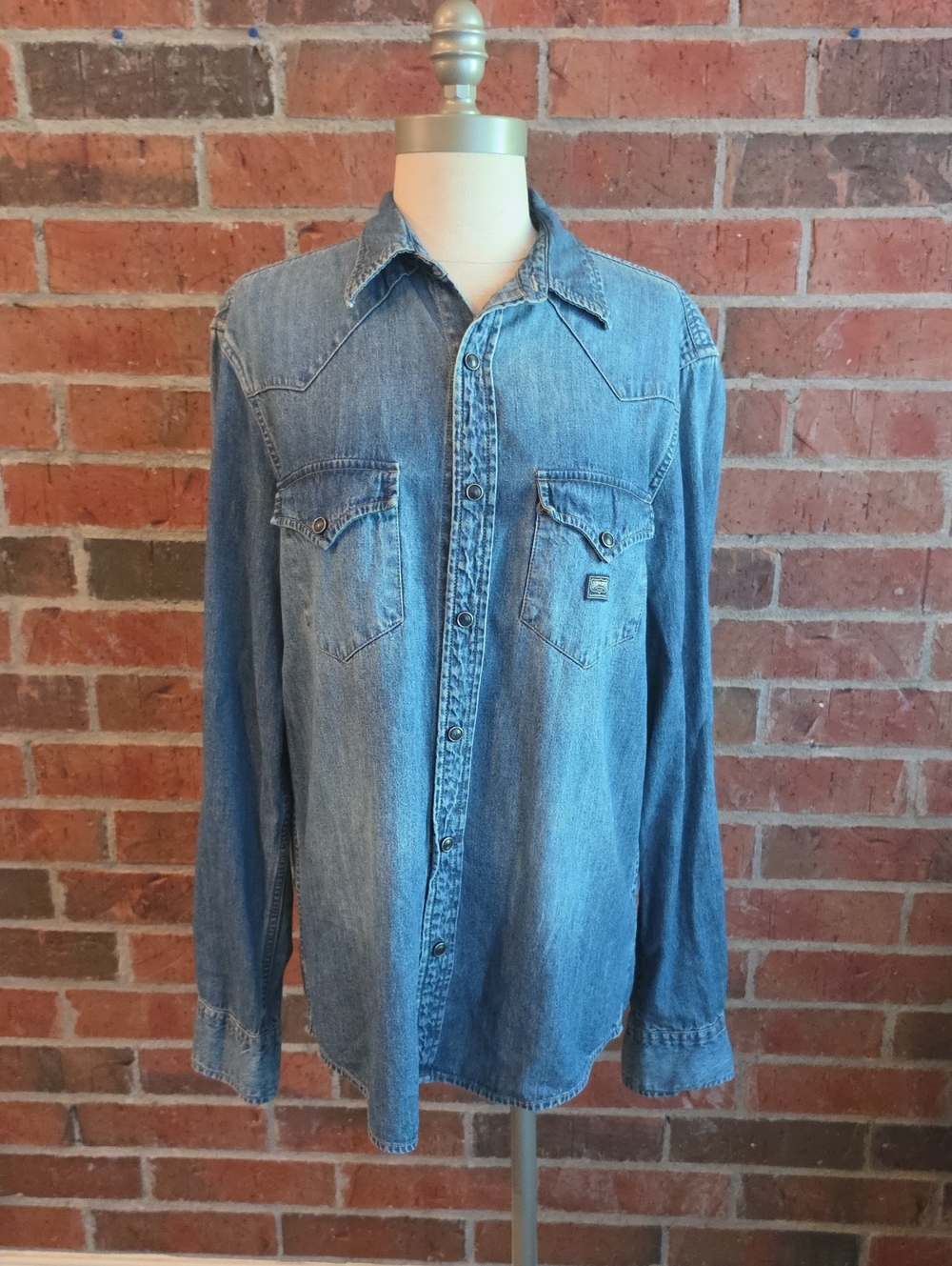 Ralph Lauren Denim & Supply Western Denim Onyx Snap Shirt Mens Size Medium